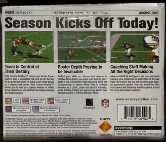 NFL GameDay 2004 - Box - Back (North America) - 794x680