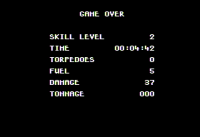 Submarine Commander - Screenshot - Game Over (North America) - 560x384