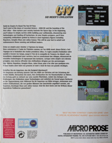 Sid Meier's Civilization - Box - Back (Europe) - 1051x1350