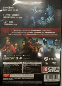 Resident Evil 2 (2019) - Box - Back (Europe) - 1147x1586