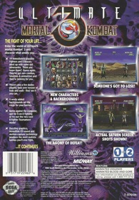Ultimate Mortal Kombat 3 - Box - Back (North America) - 1631x2348