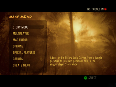 Far Cry Instincts - Screenshot - Game Select (World) - 640x480