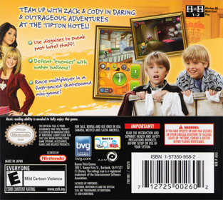The Suite Life of Zack & Cody: Tipton Trouble - Box - Back (North America) - 640x573