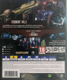 Resident Evil 3 - Box - Back (Europe) - 1200x1429
