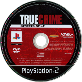 True Crime: Streets of LA - Disc (Australia) - 780x780
