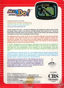 Mr. Do! - Box - Back (Europe) - 600x825