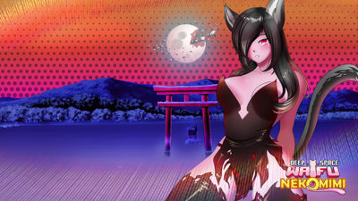 Deep Space Waifu: Nekomimi - Fanart - Background (United States) - 1920x1080