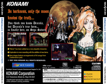 Akumajo Dracula X: Gekka no Yasoukyoku - Fanart - Box - Back (North America) - 2750x2160