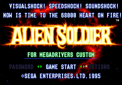 Alien Soldier - Screenshot - Game Title (Japan) - 640x448