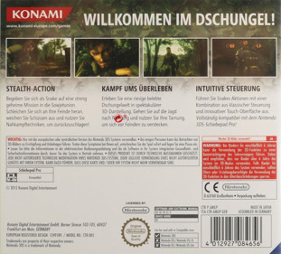 Metal Gear Solid 3D: Snake Eater - Box - Back (Germany) - 1122x1012