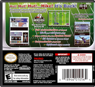 Tecmo Bowl: Kickoff - Box - Back - Reconstructed (North America) - 774x708