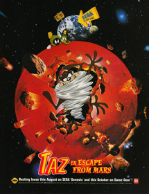 Taz in Escape from Mars - Advertisement Flyer - Front (United States) - 1280x1669