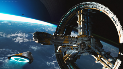 Space Station - Fanart - Background (World) - 3000x1688
