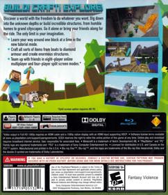 Minecraft: PlayStation 3 Edition - Box - Back (North America) - 1515x1756