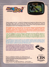 Mr. Do! - Box - Back (Europe) - 1633x2242
