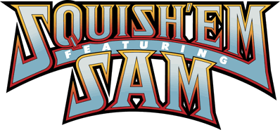 Squish 'Em Featuring Sam - Clear Logo (North America) - 2400x1115
