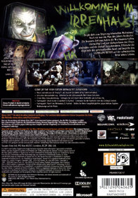 Batman: Arkham Asylum: Game of the Year Edition - Box - Back (Germany) - 600x857