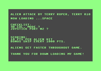 Alien Attack - Screenshot - Game Title (World) - 384x272