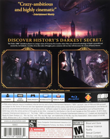 The Order: 1886 - Box - Back (North America) - 2021x2560