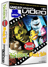 Game Boy Advance Video: Shrek + Shark Tale - Box - 3D (North America) - 711x998