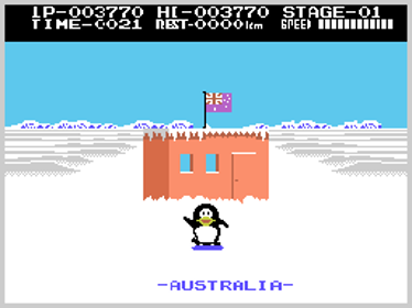 Antarctic Adventure - Screenshot - Gameplay (World) - 256x192