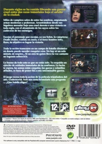 Underworld: The Eternal War - Box - Back (Spain) - 483x680