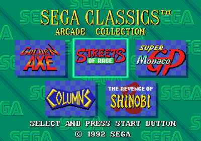 Sega Classics Arcade Collection (5-in-1) - Screenshot - Game Title (World) - 640x448