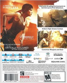 Tomb Raider: Definitive Edition - Box - Back (North America) - 646x800