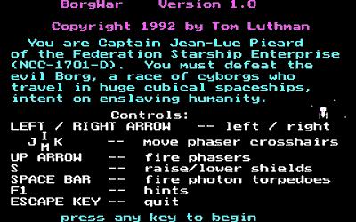 BorgWar - Screenshot - Game Title (World) - 320x200