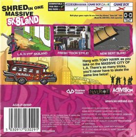 Tony Hawk's American Sk8land - Box - Back (Europe) - 794x800