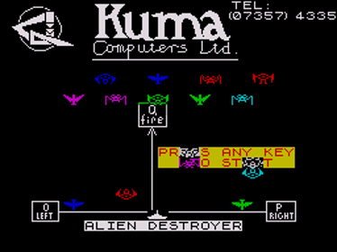 Alien Destroyer  - Screenshot - Game Title (Europe) - 256x192