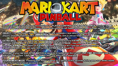 Mario Kart Pinball - Arcade - Controls Information (World) - 1920x1080