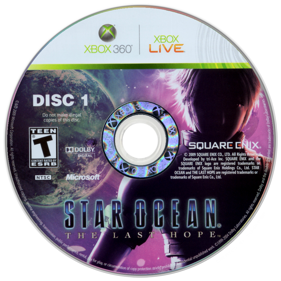 Star Ocean: The Last Hope - Disc (North America) - 900x900