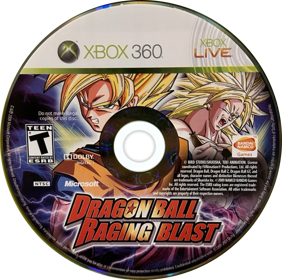 Dragon Ball: Raging Blast - Disc (North America) - 895x889