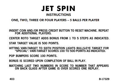 Jet Spin - Arcade - Controls Information (World) - 991x703