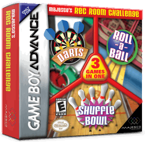 Majesco's Rec Room Challenge: 3 Games in One: Darts / Roll-a-Ball / Shuffle Bowl - Box - 3D (North America) - 1016x998