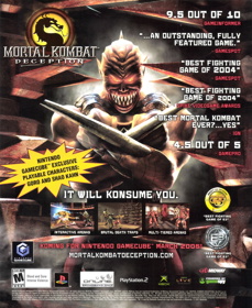 Mortal Kombat: Deception - Advertisement Flyer - Front (United States) - 1931x2363