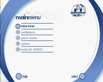F1 Championship Season 2000 - Screenshot - Game Select (World) - 640x512