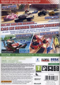 Sonic & All-Stars Racing Transformed - Box - Back (Germany) - 598x847