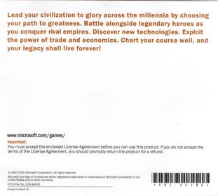Age of Empires: Collector's Edition - Box - Back (North America) - 888x800