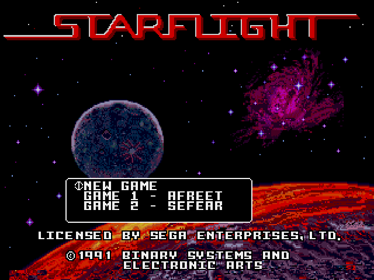 Starflight - Screenshot - Game Select (World) - 640x480