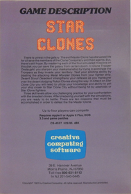 Star Clones - Box - Back (North America) - 539x800