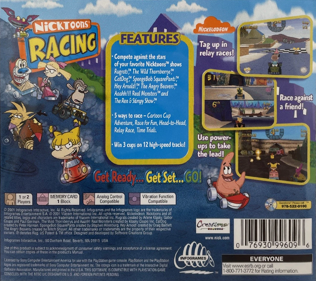 Nicktoons Racing - Box - Back (North America) - 765x680