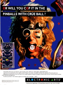 Crüe Ball: Heavy Metal Pinball - Advertisement Flyer - Front (United Kingdom) - 1650x2200