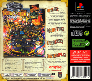 Pro Pinball: Fantastic Journey - Box - Back (France) - 765x680