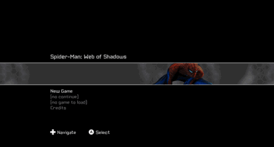 Spider-Man: Web of Shadows - Screenshot - Game Select (World) - 2501x1344