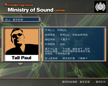 Moderngroove: Ministry of Sound Edition - Screenshot - Game Select (Europe) - 640x512