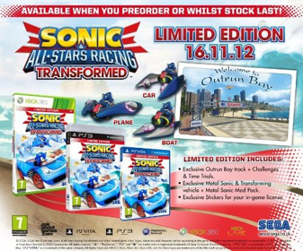 Sonic & All-Stars Racing Transformed - Advertisement Flyer - Front (Europe) - 500x416
