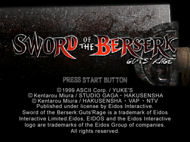 Sword of the Berserk: Guts' Rage - Screenshot - Game Title (Europe) - 640x480