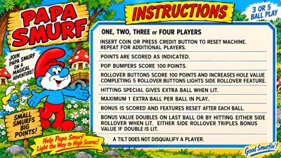 Papa Smurf - Arcade - Controls Information (World) - 1920x1080